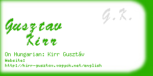 gusztav kirr business card